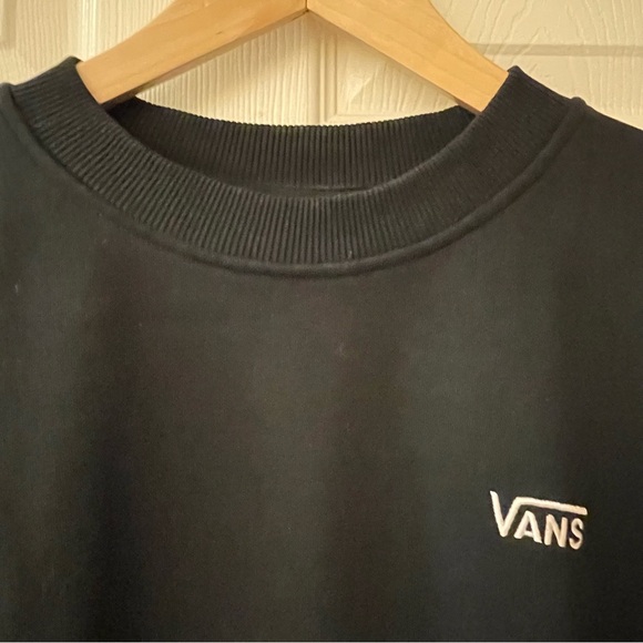 Vans Off The Wall Black Sweatshirt-Embroidered Rose Design Back- SMALL - Picture 4 of 10